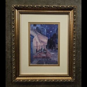 Vincent Van Gogh Framed Print of 1888 Oil Painting 'Cafe Terrace at Night'